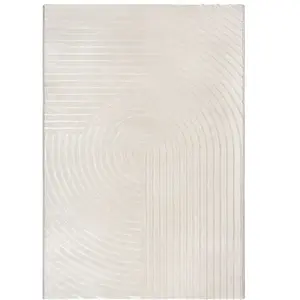 Tapis salon style moderne brillant, beige, 140 x 200 cm pas cher