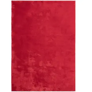 THE CARPET Tapis uni antidérapant lavable rouge, 200 x 280 cm - relax pas cher