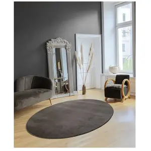 Tapis uni antidérapant lavable anthracite, 140 x 200 cm - relax pas cher