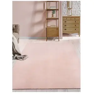 THE CARPET Tapis uni antidérapant lavable blush, 240 x 340 cm - relax pas cher