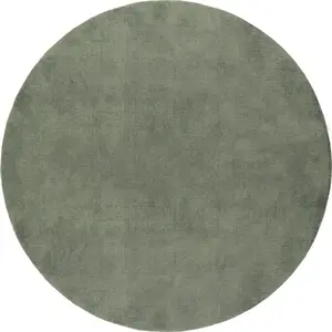 THE CARPET Tapis uni antidérapant lavable forêt, 200 x 200 cm ronde - relax pas cher