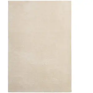 THE CARPET Tapis uni antidérapant lavable beige, 240 x 340 cm - relax pas cher