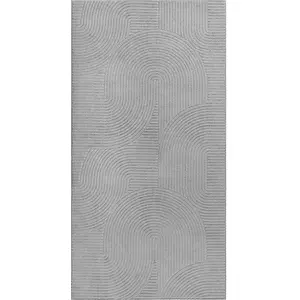 Tapis moderne antidérapant salon optique 3D, gris, 140 x 200 cm pas cher