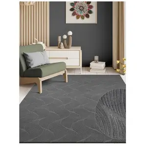 Tapis moderne salon chambre à coucher 3D, anthracite, 200 x 280 cm pas cher