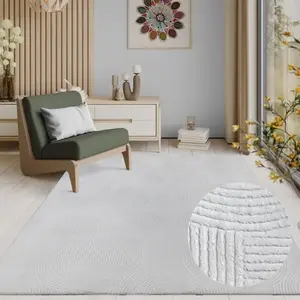 Tapis doux antidérapant, blanc cassé, 120 x 160 cm pas cher