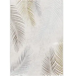 Mila tapis salon moderne court poil brillant crème, 160 x 230 cm