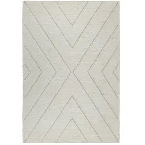 Tapis moderne shaggy à poils longs, crème, 240 x 340 cm pas cher