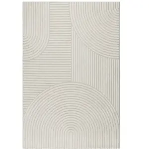 Tapis poils courts arches scandinaves, crème, 80 x 150 cm pas cher