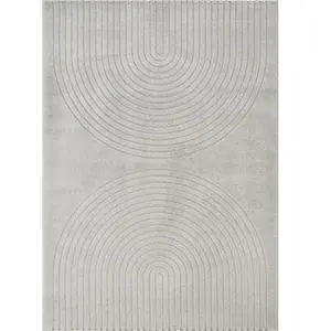 The Carpet - Elisa Tapis Salon Moderne Doux Motif Géométrique Gris pas cher