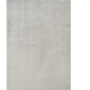 The Carpet - Elisa Tapis Salon Moderne Doux Motif Géométrique Gris pas cher