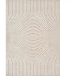 Tapis scandinave moderne salon, beige, 200 x 280 cm pas cher