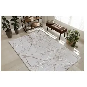 Tapis mila brillant nature, gris, 80 x 300 cm pas cher