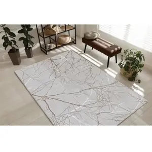 Tapis poils courts noeuds salon moderne, gris, 160 x 230 cm pas cher