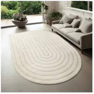 Tapis everest moderne effet haut-bas 3d - crème - 160 x 230 cm pas cher