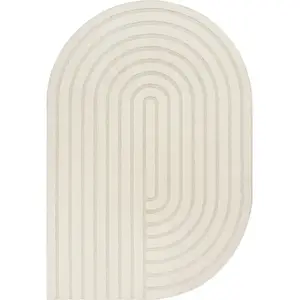 Tapis everest moderne effet haut-bas 3d - crème - 200 x 290 cm pas cher