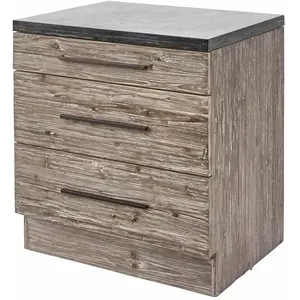 Comparateur de prix : LOBERON Meuble à tiroirs Cambria, noir/marron (60 x 80 x 90cm)