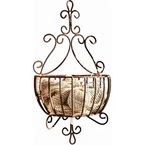 LOBERON Corbeille décorative Marciac, bronze (21 x 14 x 40cm) pas cher