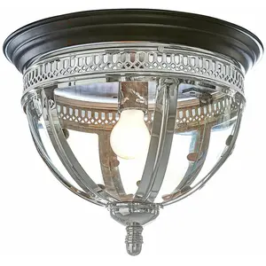 LOBERON Applique-plafonnier Toole, argenté/noir (28cm)