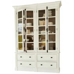 LOBERON Bibliothèque Laimont, blanc vieilli (45.5 x 171.5 x 235.5cm) pas cher