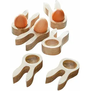 Comparateur de prix : LOBERON Lot de 6 coquetiers Nante, marron (12.5 x 6 x 2.5cm)