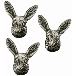 LOBERON Lot de 3 pin’s décoratifs Gimont, argenté vieilli (5 x 7 x 8cm) pas cher