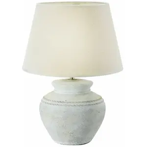 LOBERON Lampe à poser Cleveland - blanc vieilli pas cher