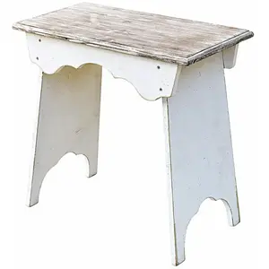 LOBERON Tabouret Fria, blanc vieilli (28 x 54.5 x 52.5cm) pas cher
