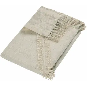LOBERON Plaid Freya, crème (130 x 170cm) pas cher