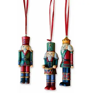 LOBERON Lot de 3 décorations à suspendre Laudat, multicolore (4.5 x 3.5 x 11cm)Vendu parloberon