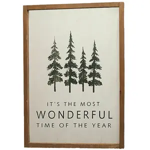 LOBERON Tableau Wonderful, blanc/marron (2.5 x 40 x 55cm) pas cher