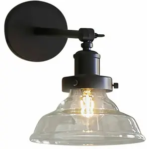 LOBERON Applique Manel, noir/transparent (25cm) pas cher