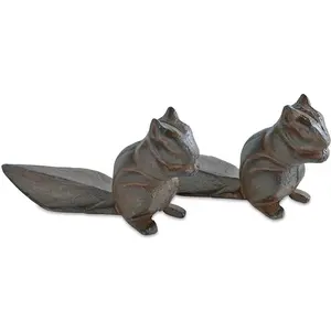 Comparateur de prix : LOBERON Lot de 2 cale-portes Mairana, marron vieilli (6 x 17 x 10cm)