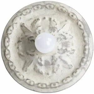 LOBERON Applique-plafonnier Mangaire, blanc vieilli (8cm)