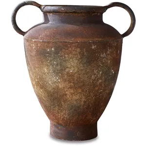 LOBERON Vase Romanus, marron vieilli (21 x 26 x 29cm) pas cher