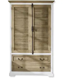 LOBERON Armoire Bureau, marron/blanc (60 x 110 x 180cm) pas cher