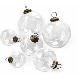 Loberon Lot de 6 décorations de Noël Coro, Transparent pas cher