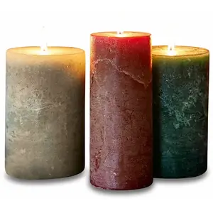 LOBERON Lot de 3 bougies Salis, multicolore (18cm)