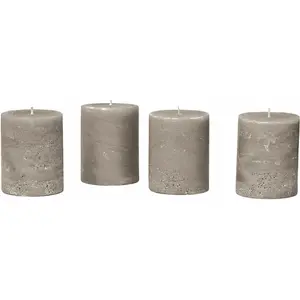 LOBERON Lot de 4 bougies Virrans, taupe (8cm) pas cher