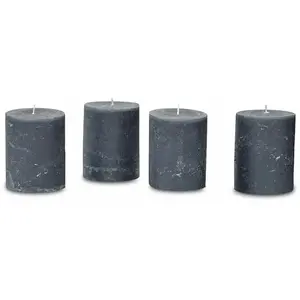 LOBERON Lot de 4 bougies Virrans, anthracite (8cm) pas cher