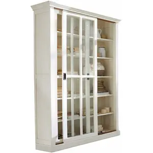 LOBERON Vitrine Brouns, blanc vieilli (45 x 125 x 200cm) pas cher
