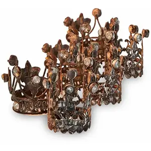 LOBERON Lot de 6 couronnes décoratives Margareta, marron vieilli (3cm)Vendu parloberon
