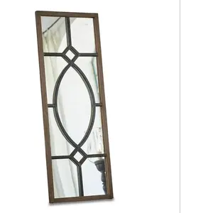 LOBERON Miroir Millery, noir vieilli/marron (2 x 33 x 90cm)