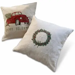 Lot de 2 housses de coussins Camon, beige/rouge (40 x 40cm)Vendu paramazon