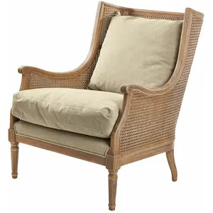 Comparateur de prix : LOBERON Fauteuil Greenbrier, marron vieilli/beige (85 x 74.5 x 98cm)