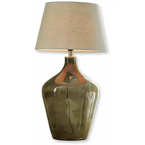 LOBERON Lampe à poser Morazan, vert/lin (74.5cm) pas cher