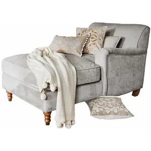 LOBERON Méridienne Isa, gris (150 x 86 x 81cm)Vendu parloberon