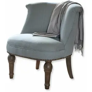 LOBERON Fauteuil Francet, bleu/marron (65 x 67 x 73cm)