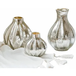 Comparateur de prix : LOBERON Lot de 3 vases Frido, argenté vieilli (15cm)