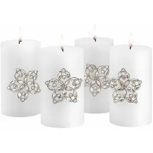 LOBERON Lot de 4 pin’s décoratifs Custer, argenté (1.5 x 6 x 6cm) pas cher