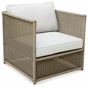 LOBERON Fauteuil Lesmont, marron/crème (84 x 81 x 75cm) pas cher